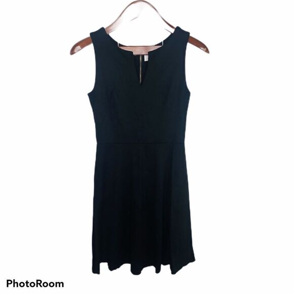 Amanda Uprichard Black V-neck Fit Flare Dress Large L - Picture 1 of 7